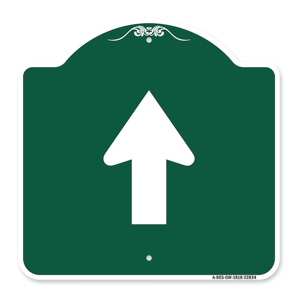 Straight Thru Sign-Straight Thru Sign, Green & White Aluminum Sign, 18" x 18", GW-1818-22834
